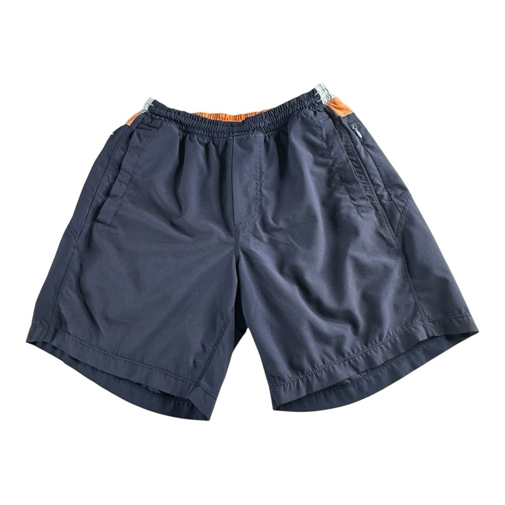 Birddogs Men's M Long 8" Inseam Navy Blue Orange Athletic Built In‎ Liner Shorts